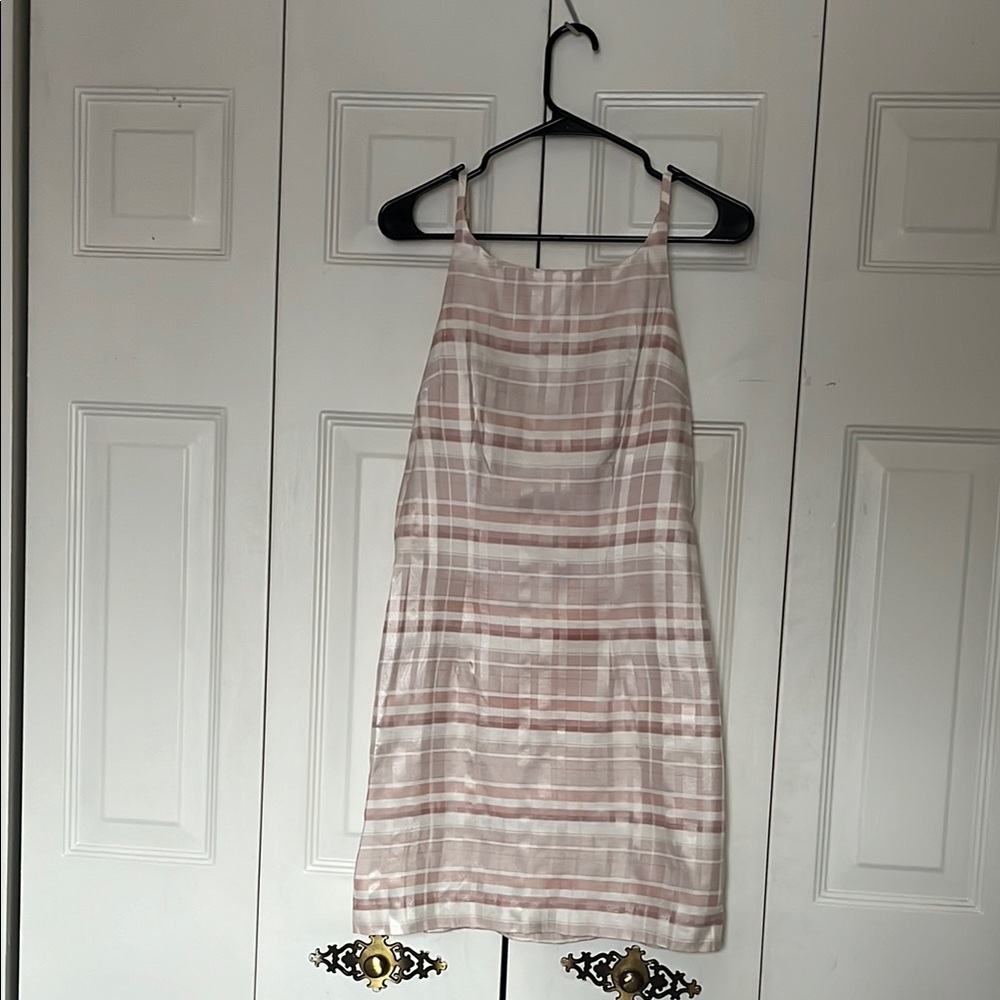 Vintage Striped Pink and White Women's Dress